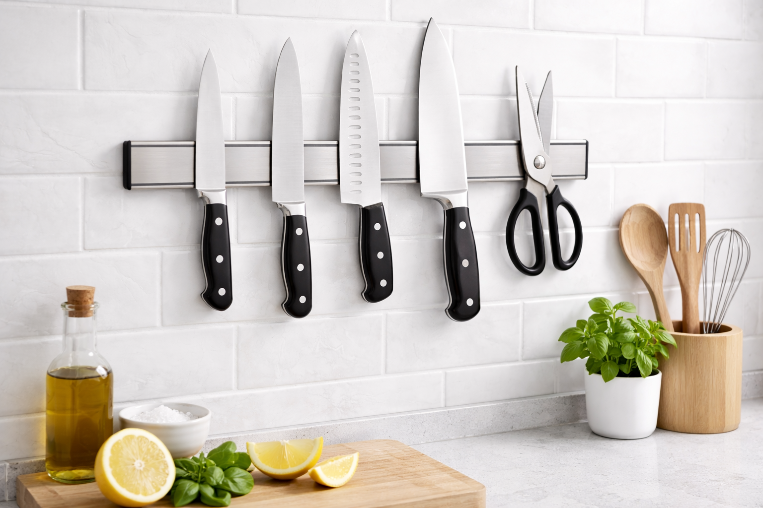 Magnetische Messtrip – RVS Wandhouder voor Messen