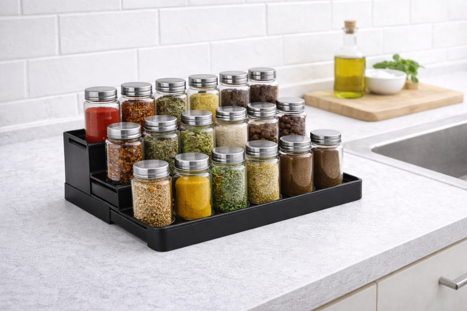 Uitschuifbaar Kruidenrek – Voor Keukenkast of Aanrecht